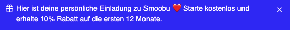 Persönliche Einladung zu Smoobu – kostenlos starten und 10 % Rabatt auf die ersten 12 Monate erhalten